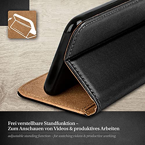 Funda libro iPhone 8 de cuero vegano moex negro intenso con tarjetero 3