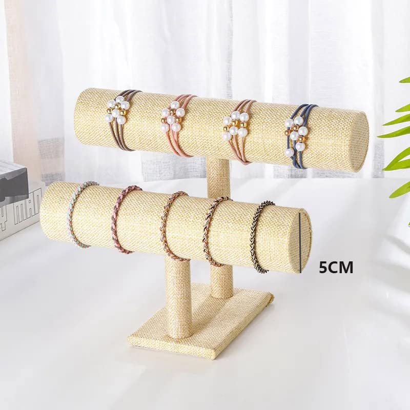 WIQUYBML Sieraden Armband Houder Armband Houder Voor Horloge Ketting Desktop Sieraden Opslag Sieraden Rack Sieraden Rack En Tangle Organizer Stand (Kleur: Rood, Maat: 25x30.5cm) (Beige 25x30.5