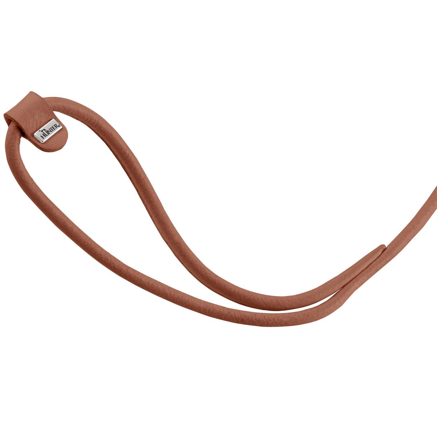 Hunter Hundeführleine SOHO Round MINI, Farbe: Cognac, Rindsleder, mit Handschlaufe, weich & geschmeidig, leicht & robust, für kleine Hunde & Welpen, Made in Germany, Größe: 6/140