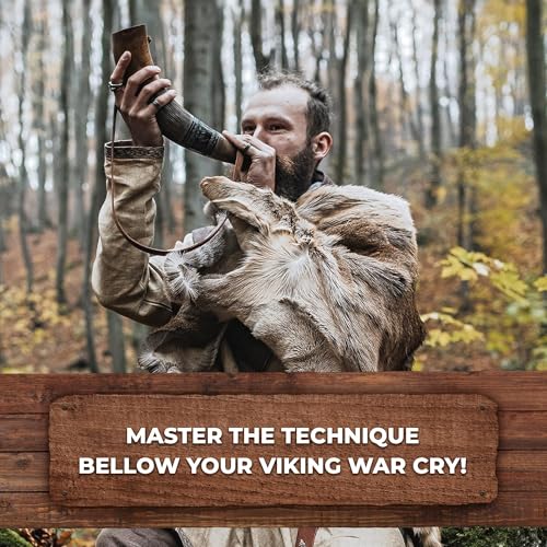 Image of Norse Tradesman Viking War Horn, Genuine Ox Horn, 18 in, Battleseer