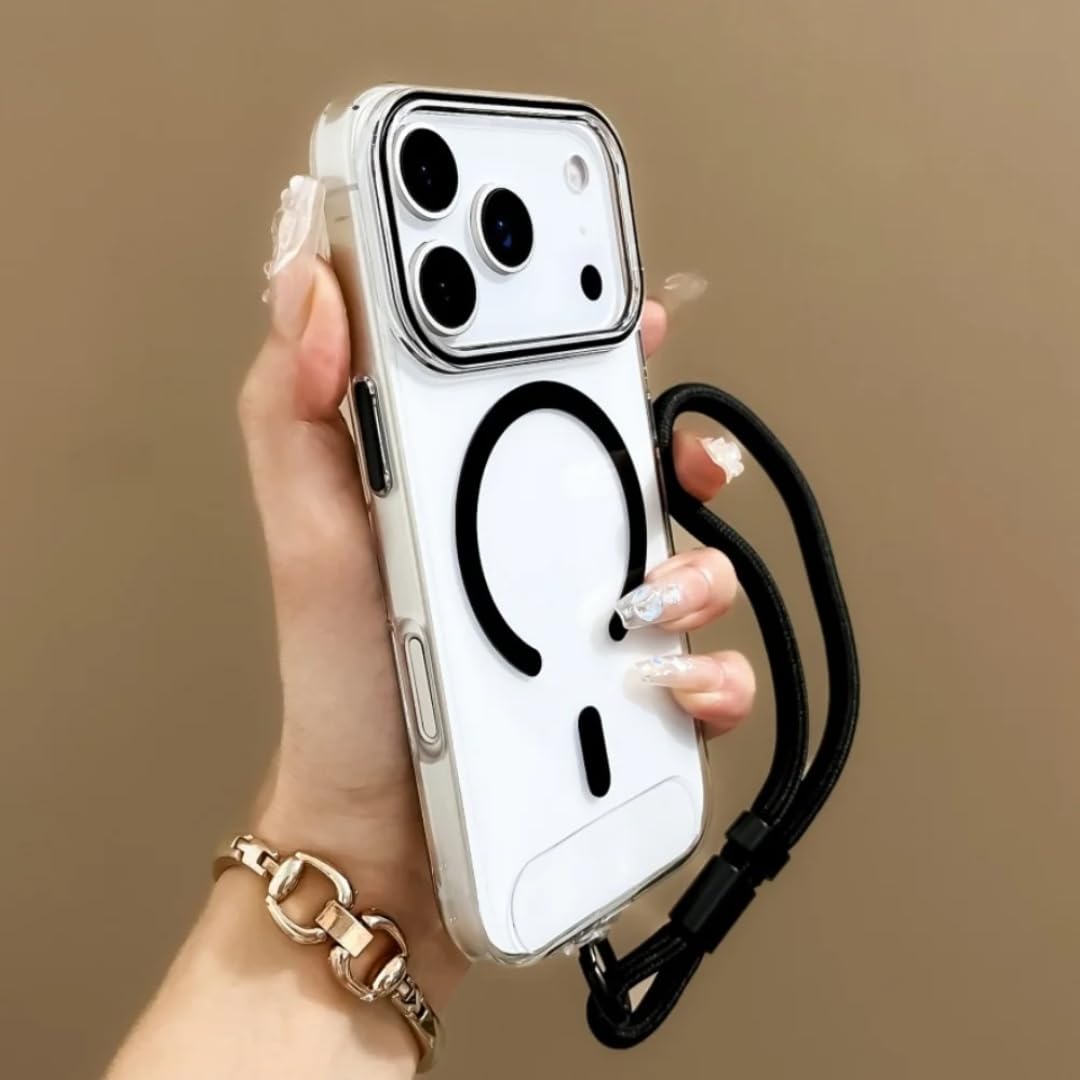 Étui de charge magnétique iPhone 12 Pro Max transparent noir