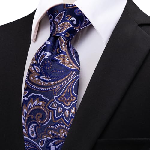 Image of YourTies Paisley Men's Necktie Woven Silk Floral Ties for Men Designer Formal Business Party Wedding