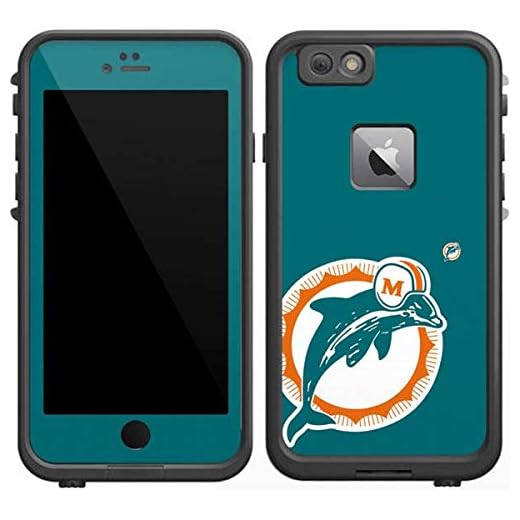 Skinit Decal Skin Compatible with LifeProof Fre iPhone 6/6s Plus - Officially Licensed NFL Miami Dolphins Retro Logo Design