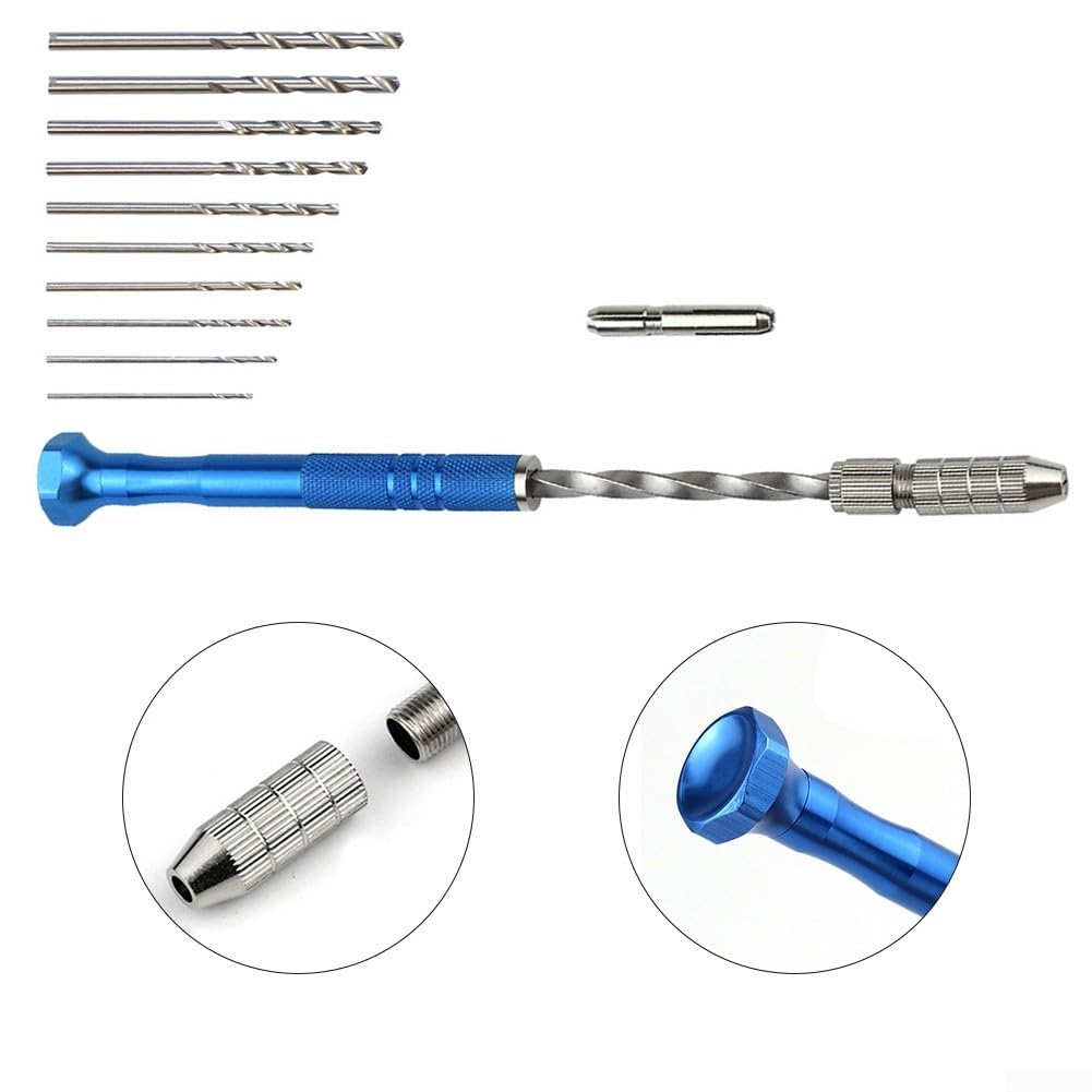 Oniissy Trapano manuale semiautomatico blu 0,5-3 mm mini per artigianato assemblaggio elettronico modellismo