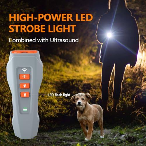 CILIENG Anti Bell Gerät für Hunde, Ultraschall Anti Bell Gerät Bellenstopper Hund mit 3 Frequenzstufen, Wiederaufladbar Anti-Hundebellgerät Sicher für Kleine Mittel Große Hunde(Grau)