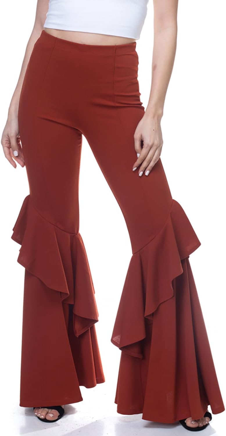 J2 Love Women's Ruffled Flared Pants