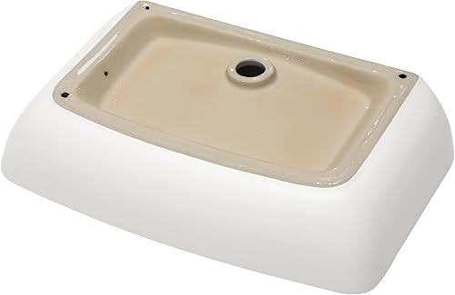 Miniatura 136 de Fregadero de baño de 19 x 15 pulgadas con grifo y desagüe desplegable – Porcelana negra mate rectangular sobre mostrador moderno lavabo de arte