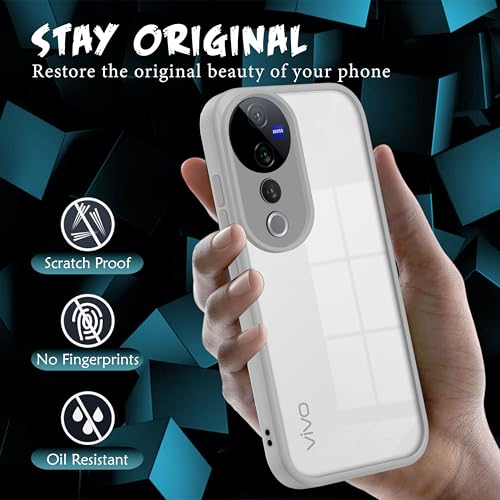 Image of V-TAN Back Cover for Vivo V40, V40 Pro Compatible Case, Transparent Clear, TPU, Camera Protective Shockproof Cover (Gray)