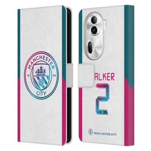 Head Case Designs Officially Licensed Manchester City Man City FC Kyle Walker 2021/22 Players Away Kit Group 2 Leather Wallet Case Compatible with Oppo Reno11