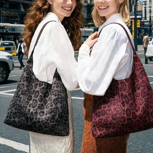 Bolso Tote de Leopardo en Gamuza para Mujer miniatura 3