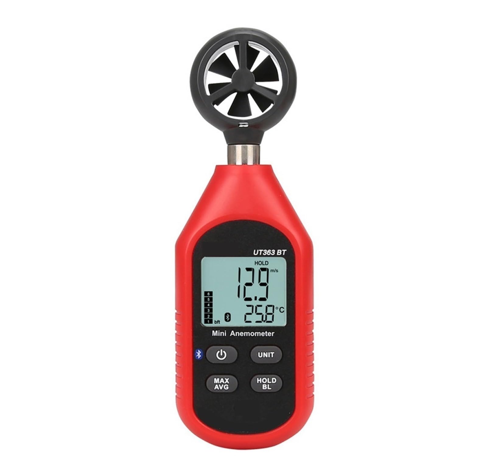 Cyfrowy Anemometr Tester Temperatury Pomiaru Prędkości Wiatru Z Podświetleniem LCD Precyzyjny Pomiar(UT363BT)