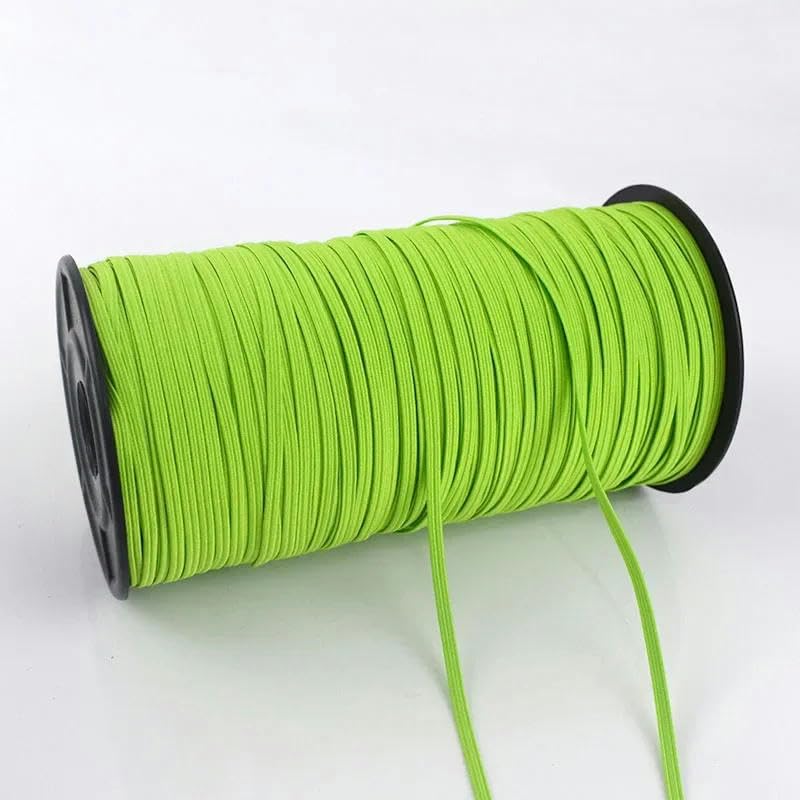 1 rollo de banda elástica suave de 3,0 mm para coser sujetadores, ropa interior, cintas de goma, cordones, tocados, cuerda elástica, accesorios para prendas de vestir, color verde fluorescente, 3,0