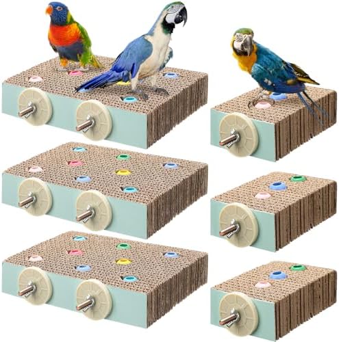 Bird Perch with Chewable Beads: What You Didn't Know About These Must-Haves 8 Nuanchu 6 Pcs Bird Perch Stand Toy Parrot Cardboard Platform Bird Paw Grinding Stand Parrot Cage Playground for Macaws Sparrows Parakeet Cockatiel Lovebird (Rainbow Style)