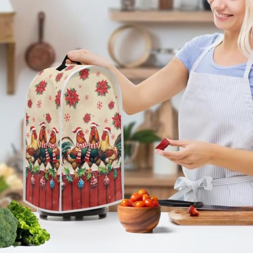Image of Christmas Rooster Kitchen Blender Dust Cover with Top Handle