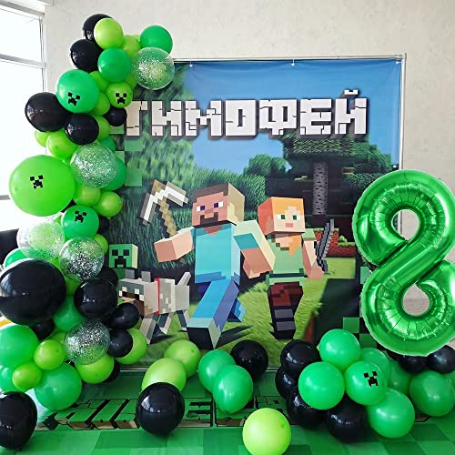Image of TONIFUL 40 Inch Dark Green Number 8 Balloon Foil Mylar, Self Standing Birthday Party Decorations, for Wedding, Bridal Shower, Engagement, Anniversary