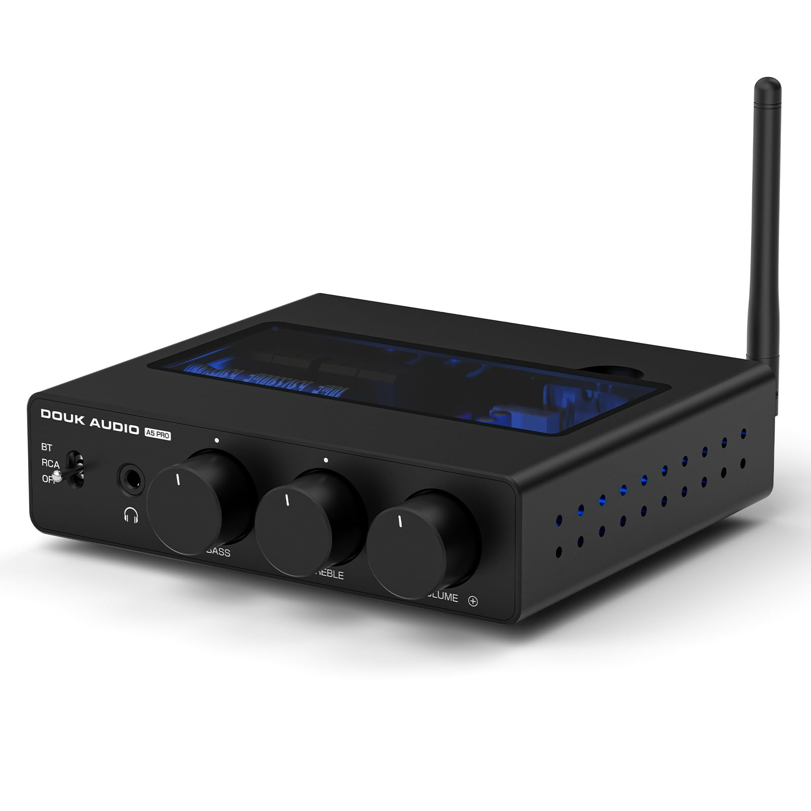 DoukAudio Mini amplificateur Hi-FI Bluetooth, ampli Audio stéréo de Classe D à 2 canaux 300W x2 TPA3255, pour Home cinéma, Ordinateur de Bureau, Enceintes de bibliothèque (A5 Pro)