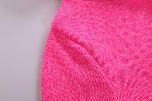 Monvecle Toddler To Big Girls Ploar Fleece Full Zip Hoodie Tracksuit Sweatshirt Top + Sweatpant Jogger 2Pcs Sets Neon Rose 13-14 Years #TOP4