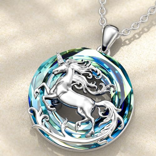 925 Sterling Silver Lab Grown Diamond Crystal Animal Necklace Panda/Rabbit/Eagle/Lion/Owl/Fox/Unicorn Lab Grown Diamond Crystal Pendant Gift for Women2