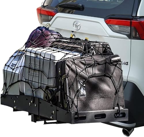 Scpantkend Campervans SUV Tailgate Small Anti-UV Weatherproof Elastic Netting, carga líquida para teto Rack, ganchos de metal, 5 cm Tight Mesh