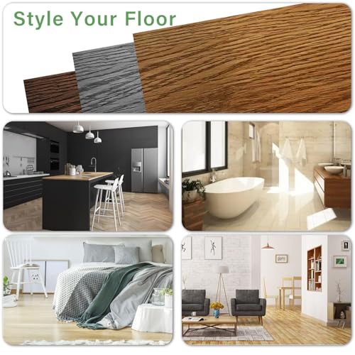 Zrjt DBT-T36-1 Floor Tiles Peel And Stick Vinyl Floor Cover 54 Sq.Ft, 36-Pack, 36 X 6 Inch Luxury Self Adhesive Waterproof Flooring Planks Diy thumb #4