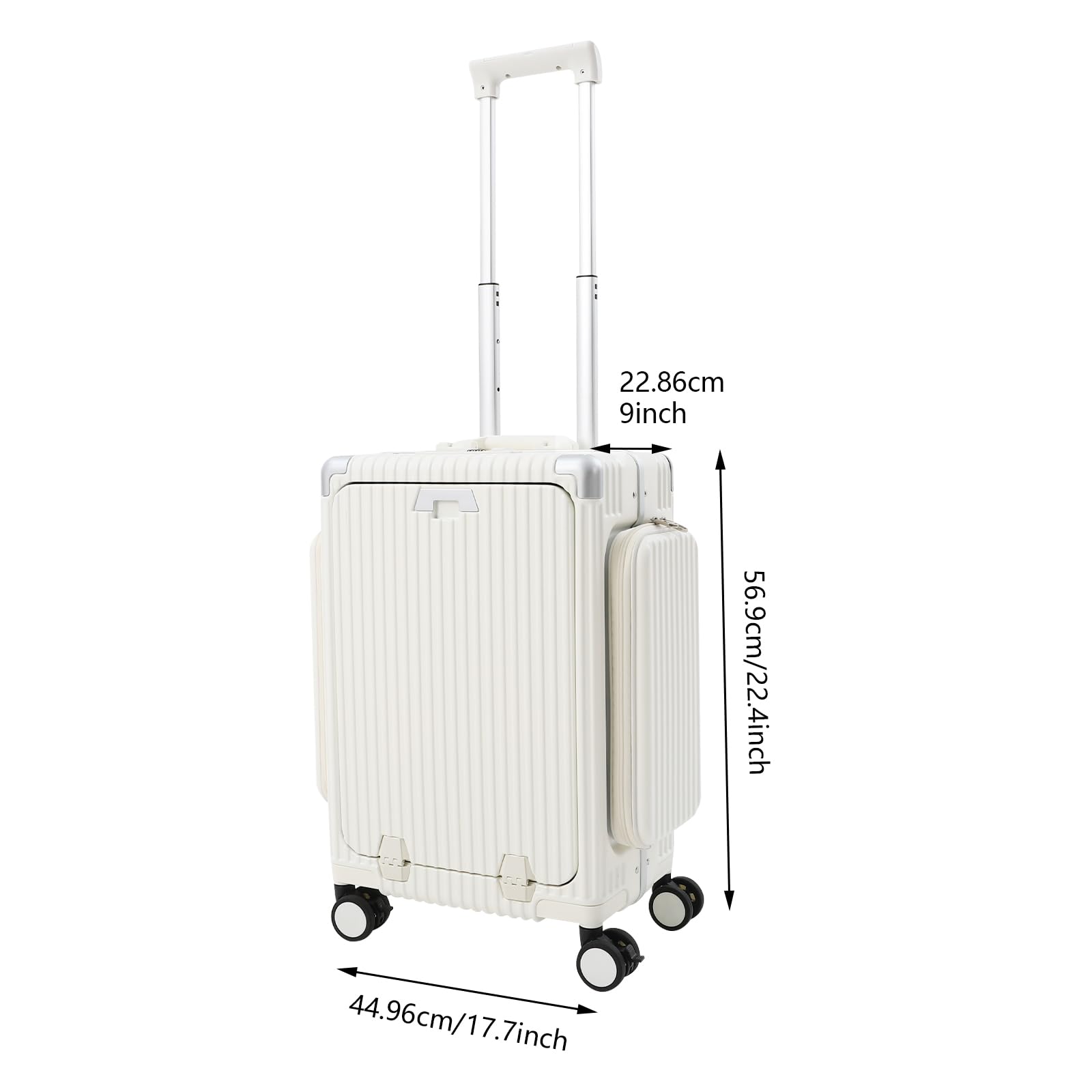 Maleta de Viaje de 20 Pulgadas, 3 Compartimentos de Apertura, Maleta de Equipaje de Mano, maletín de Equipaje, Conector USB, Cerradura de combinación TSA, Soporte para Bebidas, PC