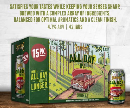Founders All Day Ipa, 15 Pk, 12 Oz Cans, 4.7% Abv #TOP1