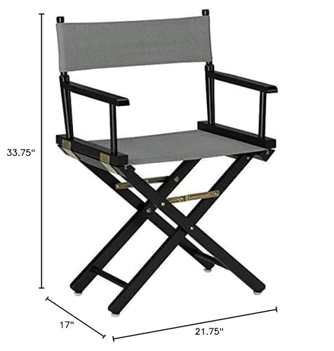 Casual Home 18" Director's Chair Black Frame With Grey Canvas #TOP6