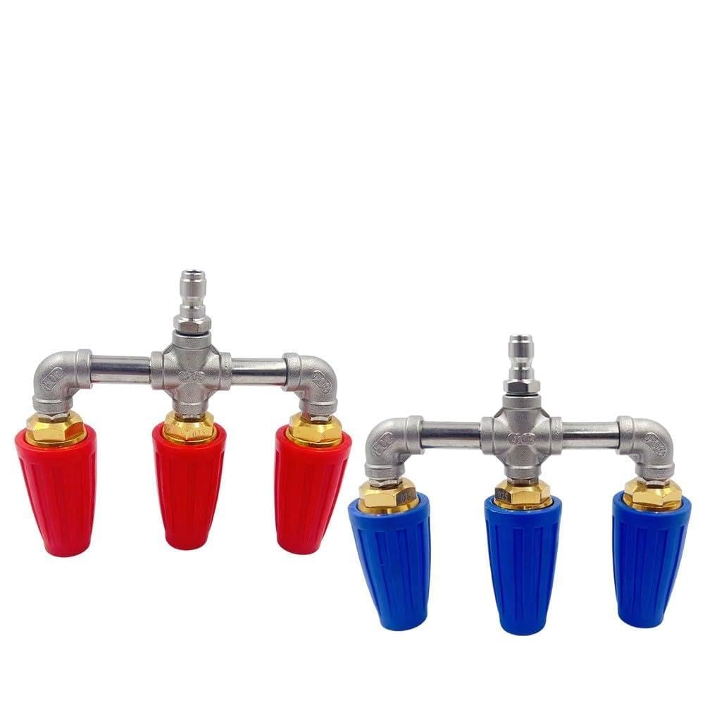 Buse de nettoyeur haute pression avec double jet rotatif en acier inoxydable