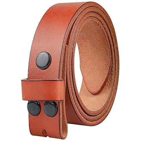 NPET Mens Leather Belt Full Grain Vintage Distressed Style Snap on Strap 1 1/2" Wide (44 for 42" waist, Brown022) Cover