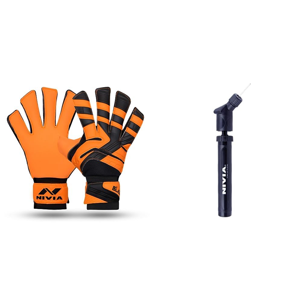 See full amazon price history chart for Nivia Blaze Synthetic Goalkeeper Gloves, Medium (Orange/Black) Double Action Ball Pump (Black) Nivia Blaze Synthetic Goalkeeper Gloves, Medium (Orange/Black) Double Action Ball Pump (Black) (B0CDGY6V93) Amazon Price History, Amazon Price Tracker