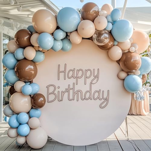 Image of RUBFAC Brown Balloons, 129pcs Different Sizes 18 12 10 5 Inches for Garland Arch Kit, Premium Boho Coffee Brown Latex Balloon for Birthday Party Graduation Wedding Anniversary Baby Shower Decoration