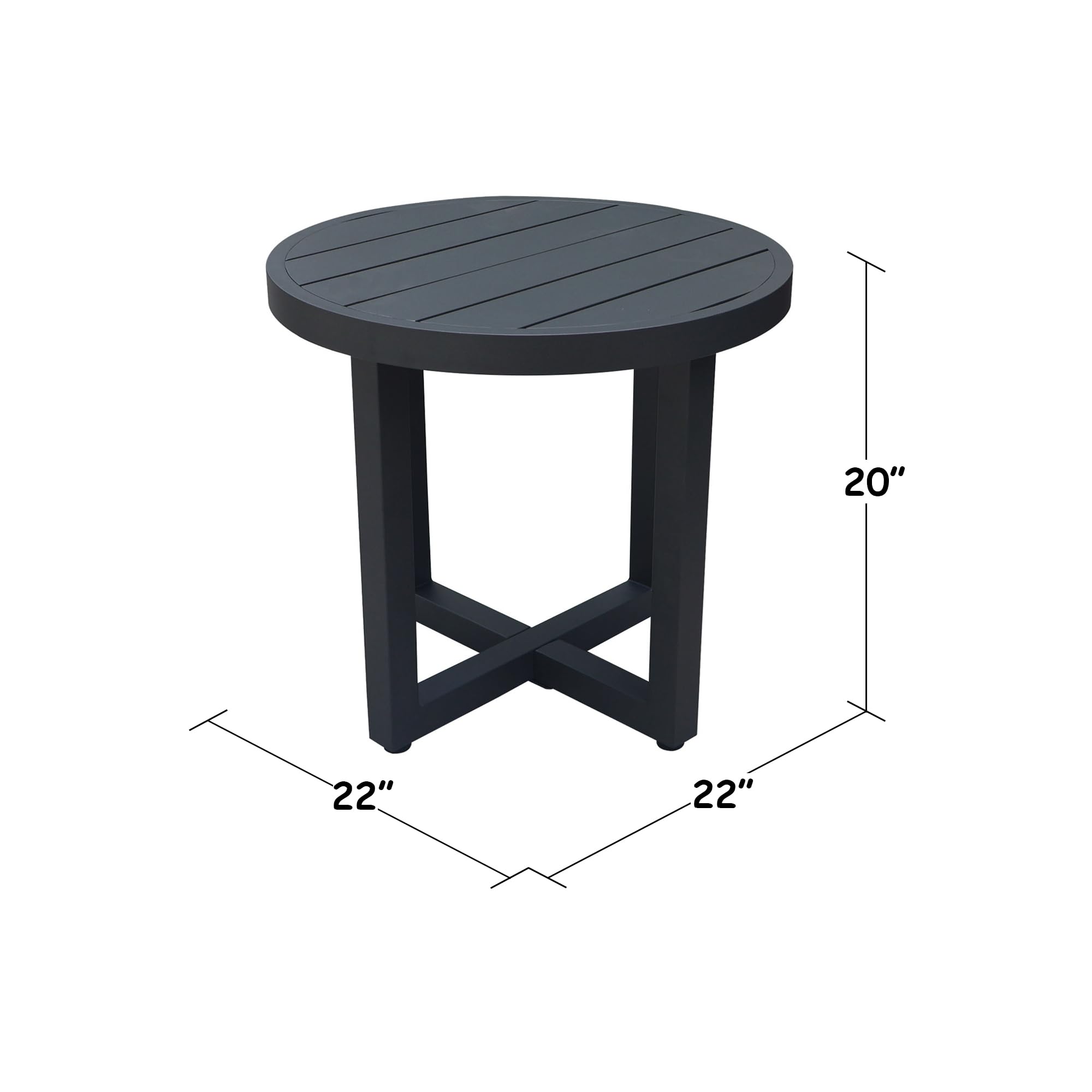 Juego de muebles de patio de 2 piezas de cuerda de abaca tejida para exteriores con una mesa auxiliar y mecedora giratoria, marco de aluminio con recubrimiento en polvo, 22 5