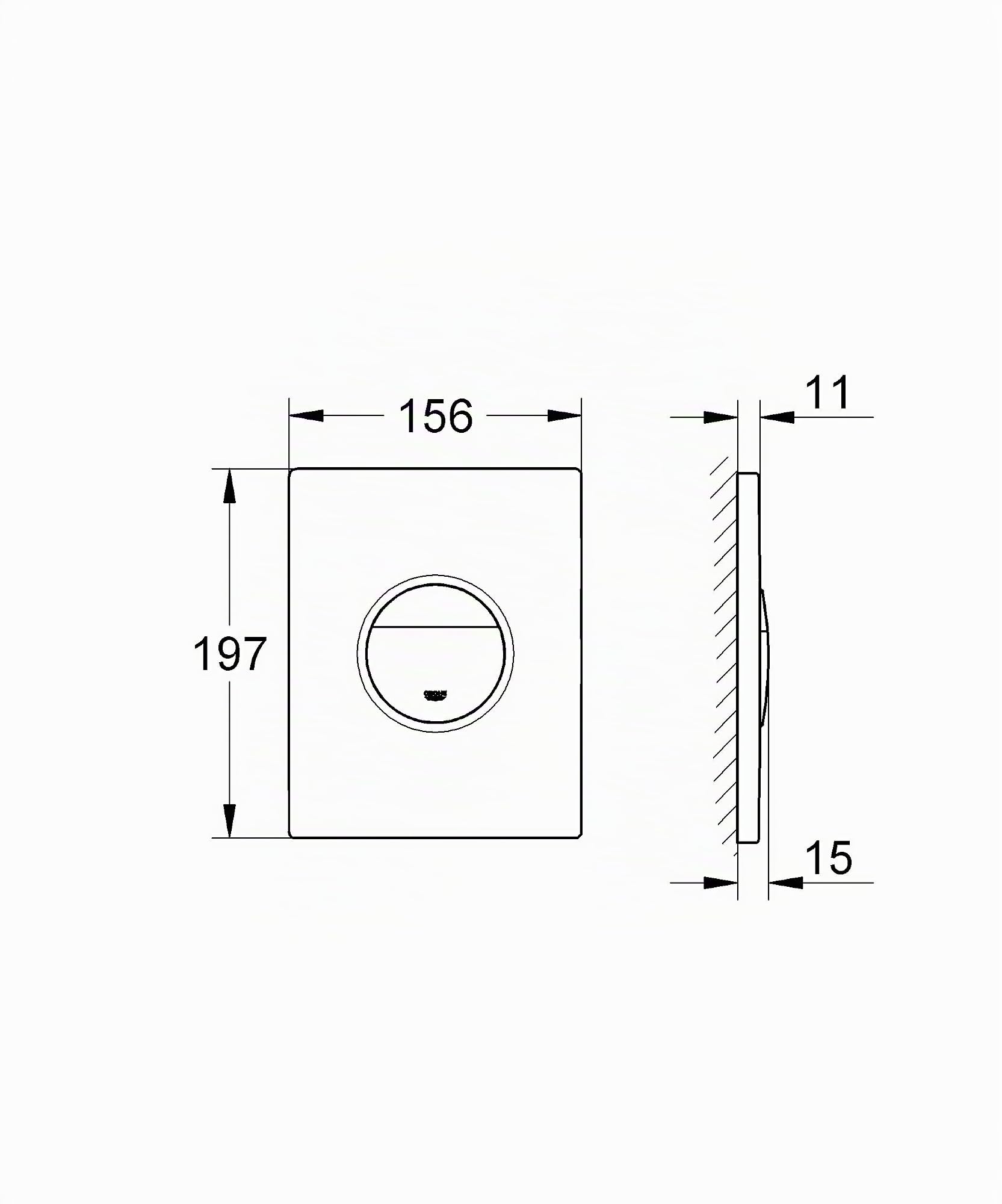 GROHE Plaque de commande WC Sail pour toilette suspendu (Double boutons WC interrompables, pour soupage pneumatique, montage vertical ou horizontal) Blanc Alpin, 38965SH0 (Import Allemagne)