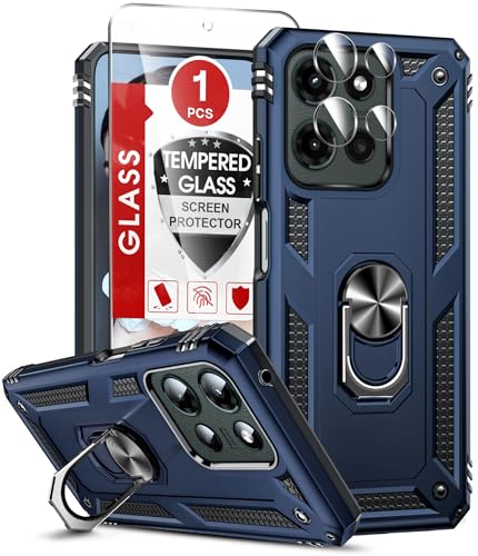 LeYi for Moto G-2025 Phone Case: with Screen Protector and Camera Lens Protector Accessories, Heavy Duty Funda para Moto G 2025 Case Teléfono Motorola G 5G 2025 128GB with Magnetic Ring Stand, Blue - image 1