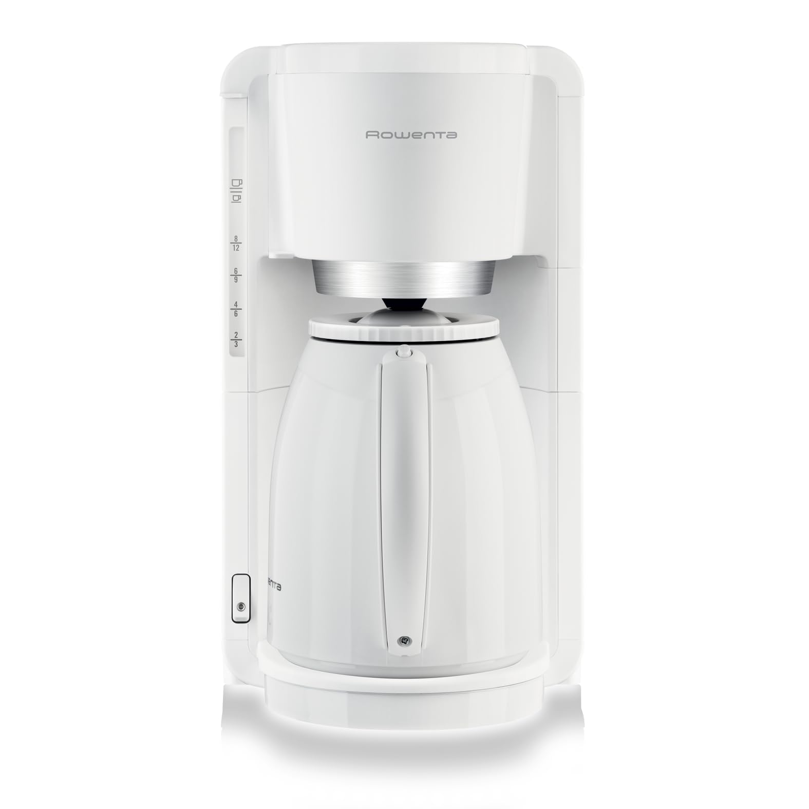 Rowenta CT380110 Cafetière Filtre Adagio Isotherme 8-12 Tasses Verseuse Anti-Goutte Maintien au Chaud 4 Heures Café Blanc