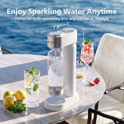 Image of Philips Sparkling Water Maker & Soda Streaming Machine, ADD4902WHOQ /37 | Soda Maker with 1L PET BPA-Free Quick Twist Carbonating Bottle, Compatible with 60L CO2 Cylinder (Cylinde Not Included)