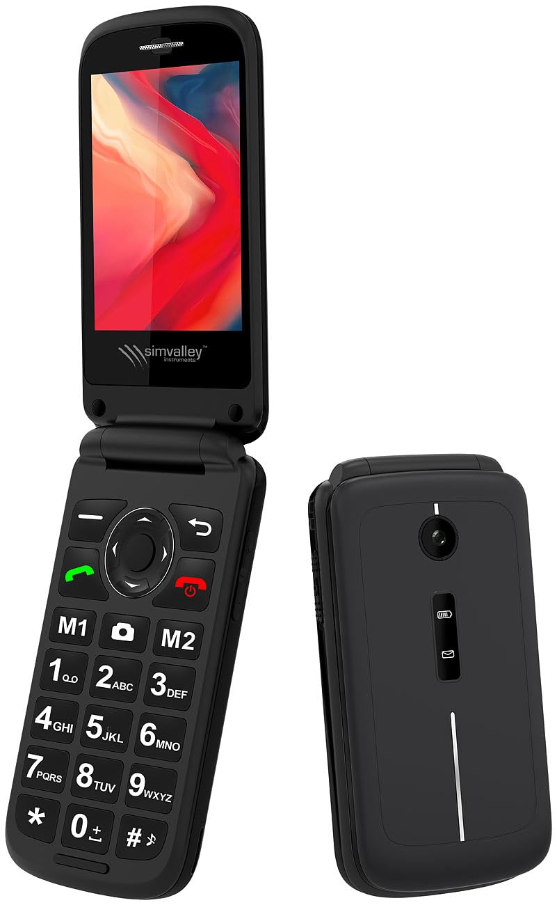 simvalley MOBILE Telefono Cellulare: 4G-Senioren-Klapphandy, 2,8"/7,1-cm-Display a Colori, Garantruf Easy (Telefono per Anziani a Conchiglia, per Anziani, Anziano)