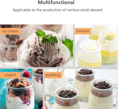 Image of CROCO JAR Pudding Glass Jar with Lid | Reusable Yogurt Glass Container | Small Airtight Glass Jars for Dessert, Custard, Jam, Kitchen Storage & Serving | 150ml, Set of 6
