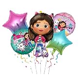 5PCS Cartoon Balloons for Girls Birthday Decoration, Party Supplies Birthday Foil Helium Balloons fo