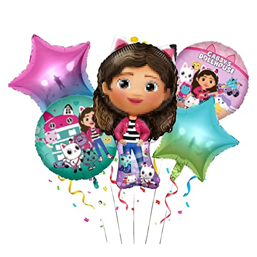 5Pcs Cartoon Balloons For Girls Birthday Decoration, Party Supplies Birthday Foil Helium Balloons For Kids, Baby Shower, Favors Decor #TOP29