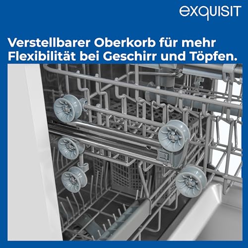 Exquisit START Geschirrspüler 60 cm, 13 Maßgedecke, Unterbaufähig, 11 Liter, Startzeitvorwahl, Restlaufanzeige, 7 Spülprogramme, GSP9313-030E weiss