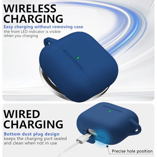 Image of Ljusmicker for AirPods 4 Case 2024 with Cleaner Kit,Midnight Blue