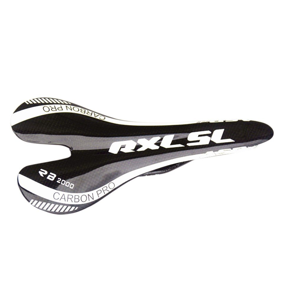 RXL SL Carbon Road Bike Saddle, Mountain Bike Front Seat Saddles Red/Yellow/Blue/Green/Black/White 3K Glossy Carbon Friber MTB Saddle