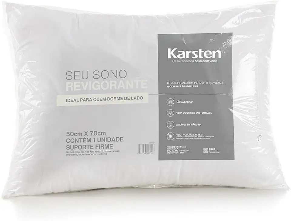 Karsten Travesseiro Suporte Firme Essencial para Dormir de Lado