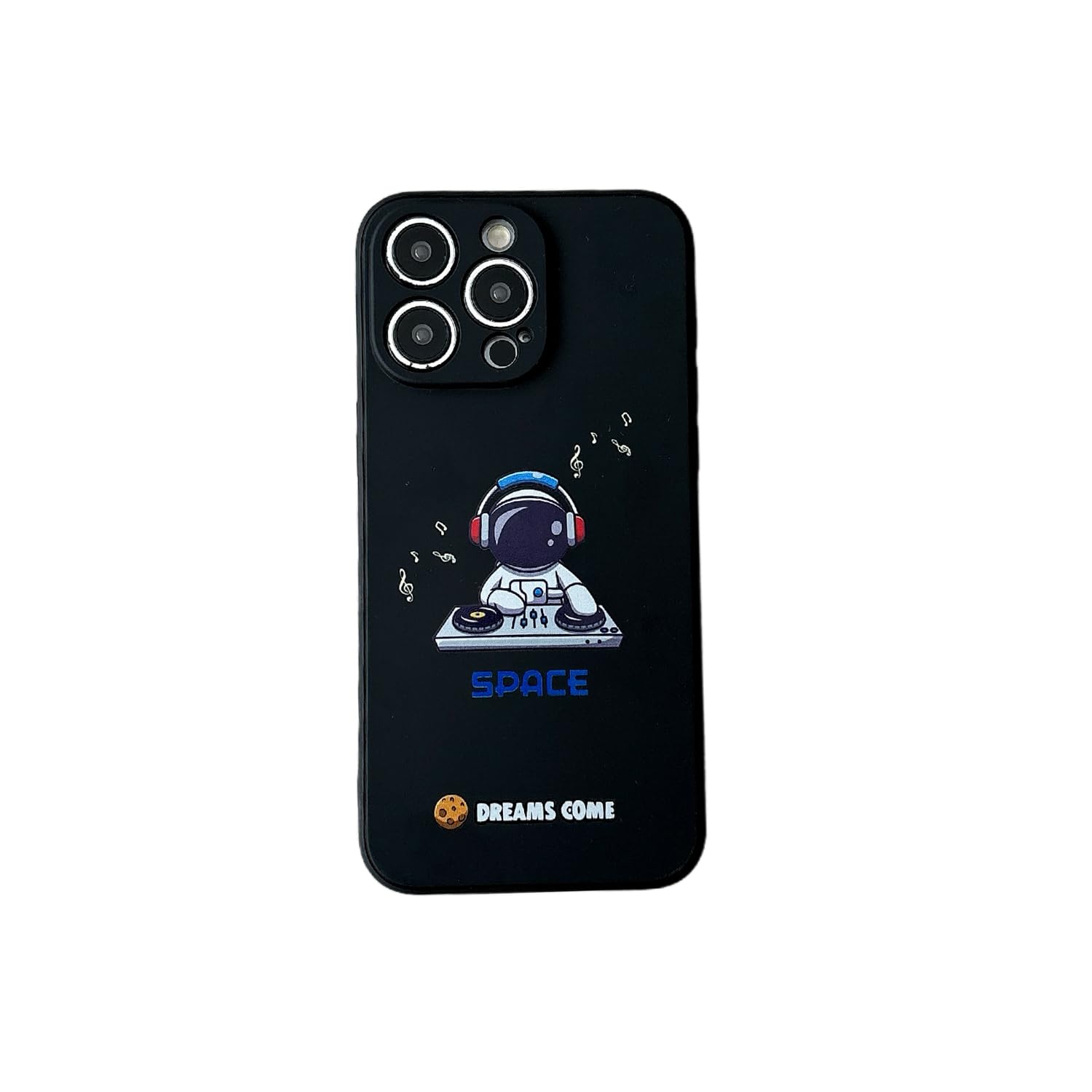 Yonds Queen Funda linda para iPhone 16 Motivo astronauta espacio planeta música elegante en TPU flexible protector antideslizante y a prueba de golpes (iPhone 16, música)