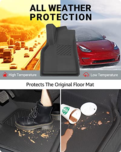 Basenor 10Pcs Tesla Model Y Floor Mats 3D Full Set Liners All-Weather Anti-Slip Waterproof Frunk & Trunk Mat Accessories Compatible With 5 Seat Model Y #TOP4