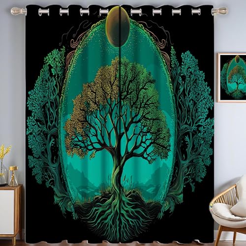 Rideaux de cuisine anti froid couleur sarcelle pour bureau et maison - 2
