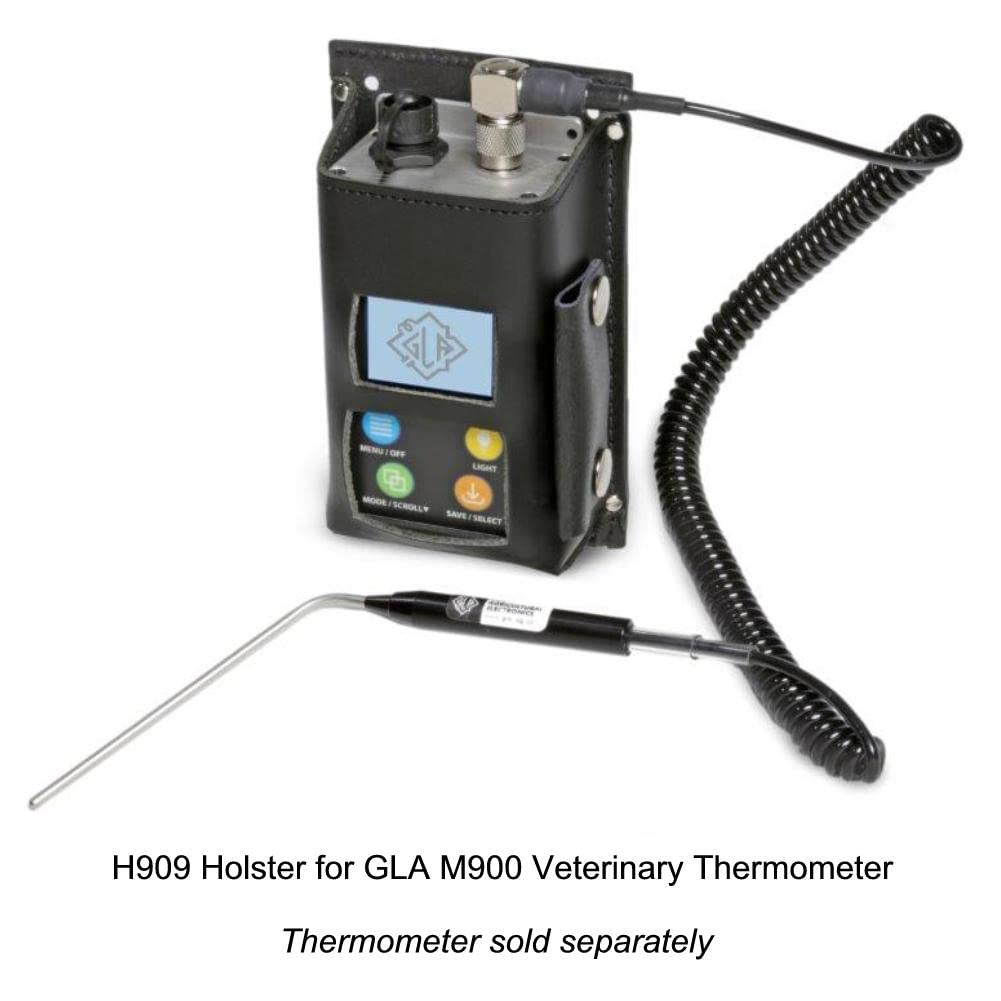 H909 Leather Carry Holster for GLA M900 Veterinary Livestock Thermometer.