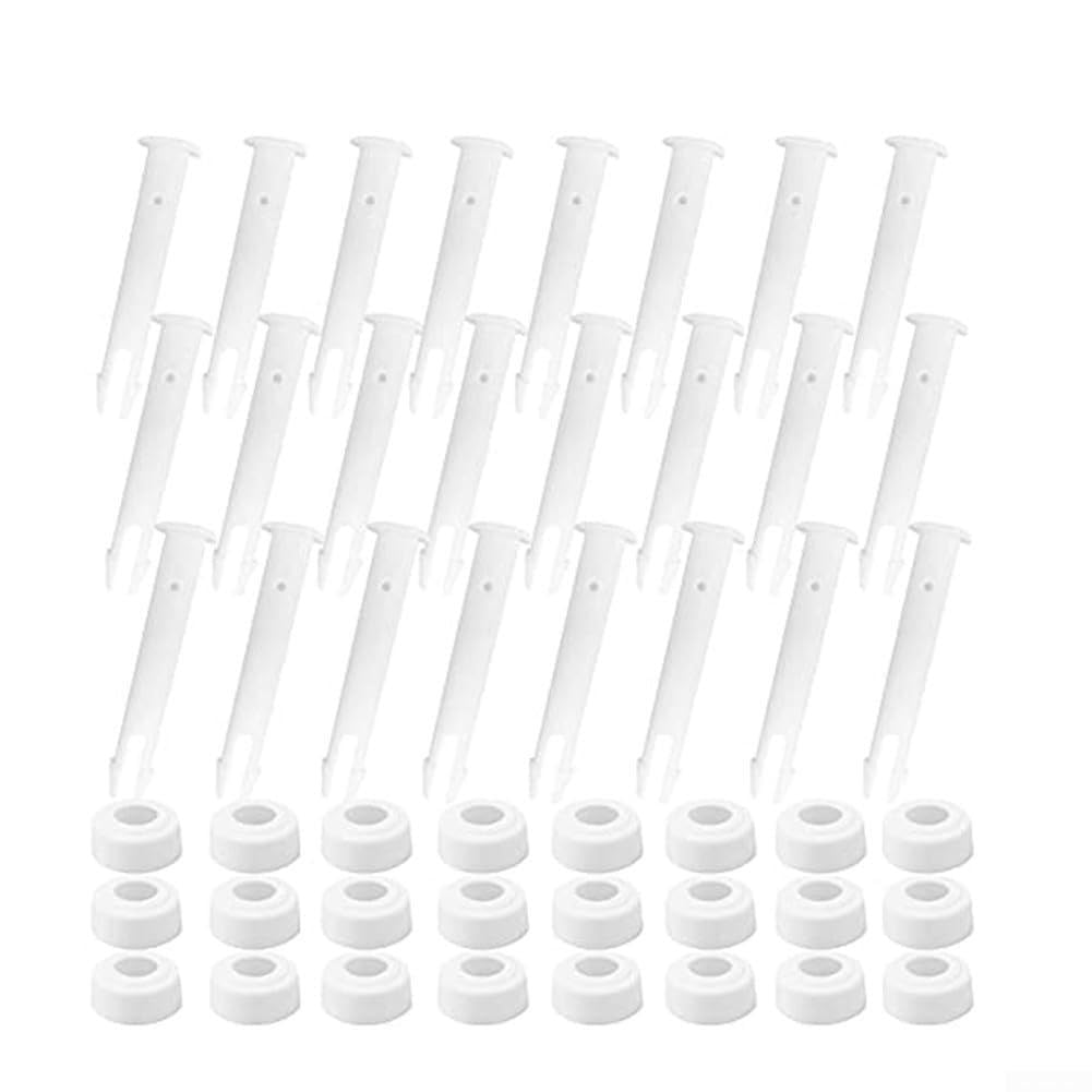 24 PCS Plastic Pool Joint Pins and Rubber Seals, Swimming Pool Connector Pins and Seals Replacement Parts Frame Support Connector Kit Compatible with Above Ground Pool Metal Frame 5.5/6cm(6cm)