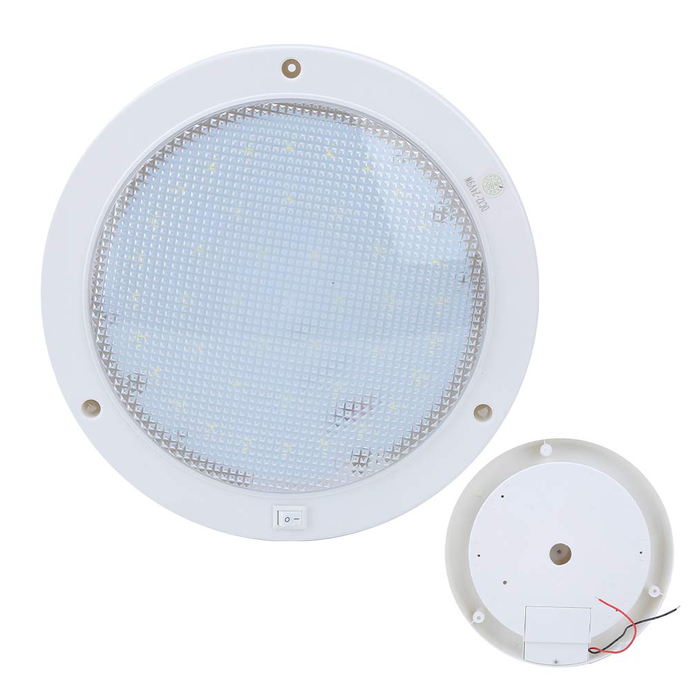 Akozon Deckenleuchte, 42 LEDs, 12 V, 9 W, 840 lm, rund, hohe Helligkeit, für Auto, Boot, Haus (warmweiß)